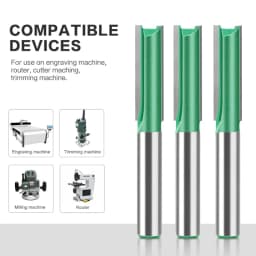 3mm-20mm Diameter 8mm Shank Straight Bit Tungsten Carbide Single Double Flute Router Bit Wood Milling Cutter For Woodwork Tool