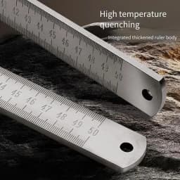 Dual-Purpose Stainless Steel Ruler -50cm / 20inch Professional Measuring Tool & Emergency Window-Breaking Lifesaver