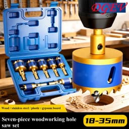 Woodworking Hole Saw Set, Electric Drill Dedicated Hole Saw Drill Bit, Wood Board, Stainless Steel, Gypsum Board Drilling Tool