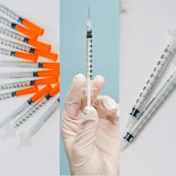 100Pcs 1ml Sterile Insulin Syringe, Individually Wrapped Plastic Syringe for Pet Veterinary Lab Industrial Dispensing