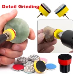 7PCS 1inch 25mm Mini Diamond Polishing Pad Wet Sanding Disc with 2.35mm/3mm Shank Backing Holder for Jade Agate Marble Polishing