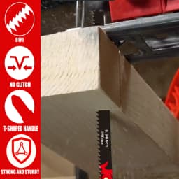 10-Inch 6Tpi Long Jigsaw Blades for Wood, 5/10/20-Pack T225B Sabre Saw Blades, Professional Woodworking Blades for Fast Cutting