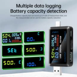 Fast Charging Tester 10 in 1 USB 4.5-36V 0-8A Voltmeter Current Voltage Meter Volt Ammeter Detector Power Bank Charger Indicator