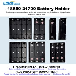 Heltec Enhanced Pin-Type Plug-in Battery Holder for 18650/21700, 1-4S, 3A/24A - Suitable for DIY Modifications, PCB Assembly Etc