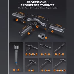74 in1 Ratchet Screwdriver Set Detachable Ratchet T Handle Portable Repair Tool Kit for Furniture Computer Bicycle Eyeglass DIY