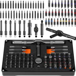 74 in1 Ratchet Screwdriver Set Detachable Ratchet T Handle Portable Repair Tool Kit for Furniture Computer Bicycle Eyeglass DIY