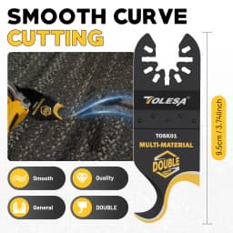 TOLESA 5PCS Oscillating Multi tool Hook Knife Blade, Multitool Saw Blades for Cutting Soft Materials Roofing Shingles Carpet