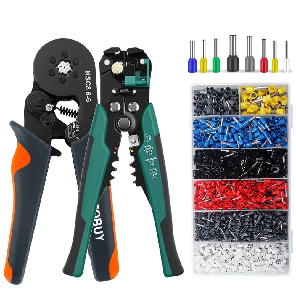 Crimper Cable Cutter Adjustable Automatic Wire Stripper Multifunctional Stripping Crimping Pliers Terminal Hand Tool