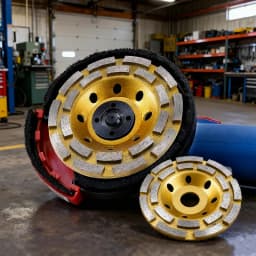 Large Diamond Grinding Disc Stone and Concrete Floor Grinder Wall Putty Angle Grinder Double-Row Grinding Cutting 100/125/150mm