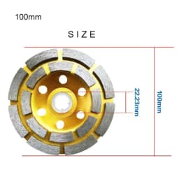 Large Diamond Grinding Disc Stone and Concrete Floor Grinder Wall Putty Angle Grinder Double-Row Grinding Cutting 100/125/150mm