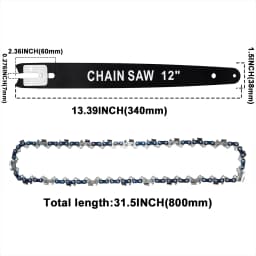 Patuopro 12 Inch Chainsaw Chains & Chainsaw Guide Bar Set 1/4 LP 62 Drive Links Original Replacement Chain Saw Chain Tools Parts