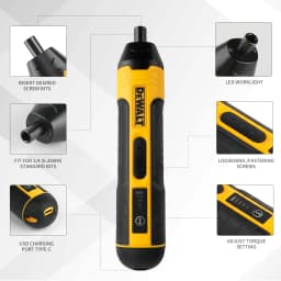 DEWALT Cordless Electric Screwdriver | 3.6V 5N.m Torque | 1/4" Chuck | 1300mAh Li - ion Battery HT422