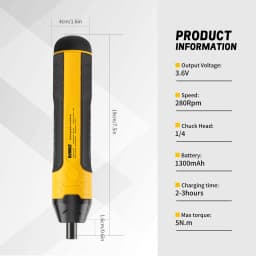 DEWALT Cordless Electric Screwdriver | 3.6V 5N.m Torque | 1/4" Chuck | 1300mAh Li - ion Battery HT422