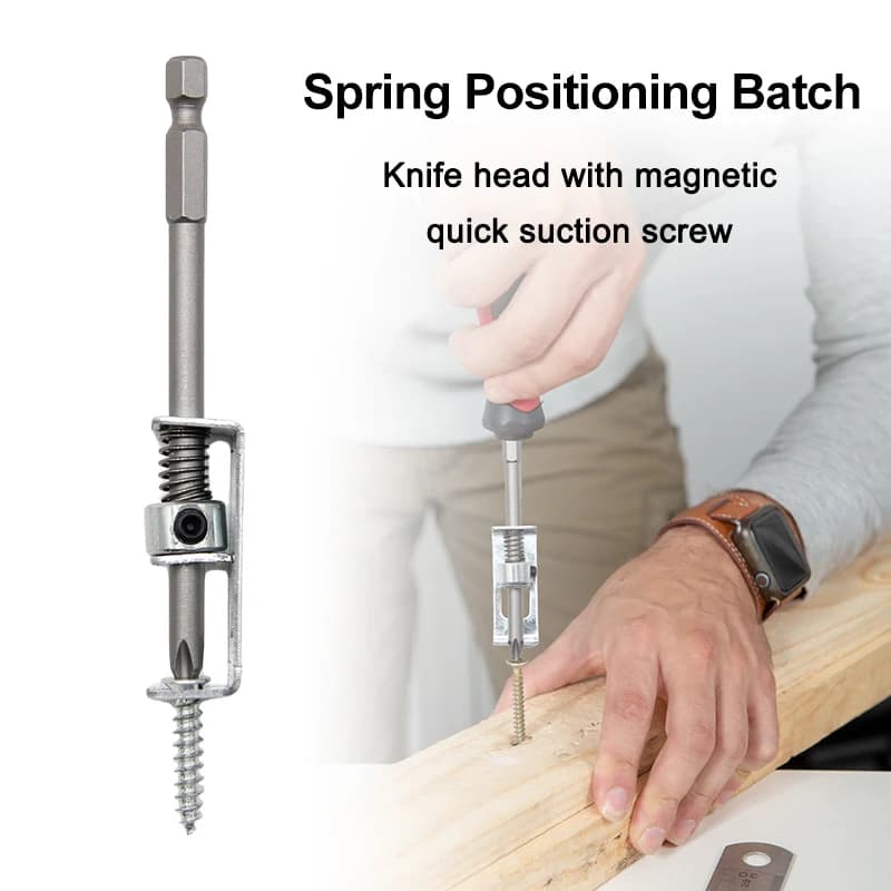 Hexagonal Shank Magnetic Screwdriver Head Fixed Drill Bit Universal Crosshead Power Tool Accessory Spring Type Positioning