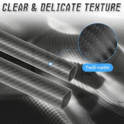 1Pcs 3K Carbon Fiber Tube Matte Twill Hardness Composite Material Length 200 /300/500mm OD 5mm to 50mm Fibre Tube