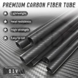 1Pcs 3K Carbon Fiber Tube Matte Twill Hardness Composite Material Length 200 /300/500mm OD 5mm to 50mm Fibre Tube