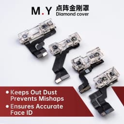 YCS 4Pcs Dot Matrix Diamond Cover – Front Camera Lens Protector Anti-Dust & Anti-Touch For iPhone X~17 Pro Max Face ID Repair