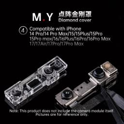 YCS 4Pcs Dot Matrix Diamond Cover – Front Camera Lens Protector Anti-Dust & Anti-Touch For iPhone X~17 Pro Max Face ID Repair