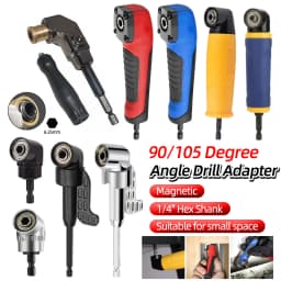 90/105/360 Degrees 1/4" Hex Shank Magnetic Adapter Bending Drills Reversible Ratchet Screwdriver Adjustable Power Driver Tools