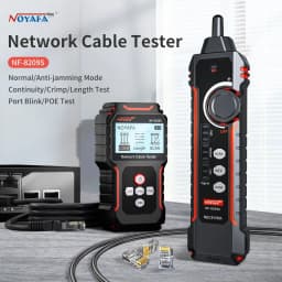 Noyafa New NF-8209S LCD Network Cable Tester Wire Tracker PoE Current Length Cabling RJ45 Cable Tracker Multifunctional Tester T