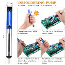 JCD Soldering Iron Pumpit Desoldering Pumps Aluminium Solder Sucker Tool Removal Device Blue Vacuum Soldering Iron Desolder