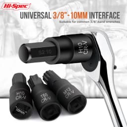 Chrome Vanadium Alloy Steel Hexagonal Socket Set Torx Tool Socket Head Applicable to Manual Wrench S2 Blackened Box Hexagon Bit
