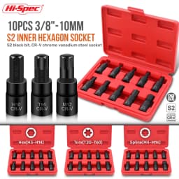Chrome Vanadium Alloy Steel Hexagonal Socket Set Torx Tool Socket Head Applicable to Manual Wrench S2 Blackened Box Hexagon Bit