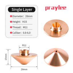Fiber Laser Nozzle D28 M11 H15 Nozzles 1.2 1.5 2.0 2.5 3.0 Single Double Chrome Raytools Nozzle for Laser Cutting Machine