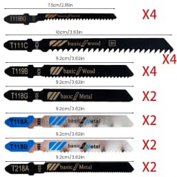20Pcs Jigsaw Blades Set T-Shaft HCS Assorted Jig Saw Blades for Wood Plastic and Metal Cutting Blades forBlack & Decker Metabo
