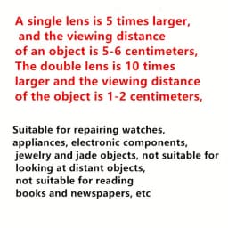 5X/10X Dual Adjustable Clip-On Magnifying Glasses for Watch Repair, Mobile Phone Servicing, Jewelry Crafting, Product Inspection