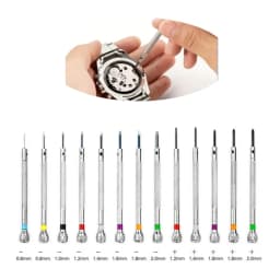 0.8-1.6mm Steel Screwdriver for Watch Repairing Portable Watch Tools Band Removal with Mini Link Pins Watchmaker Tools