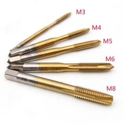 1/5/7pcs HSS Tap Set Hand Thread Screw Taps M3 M4 M5 M6 M8 High Hardness Titanium Coated Threading Tools for Metalworking