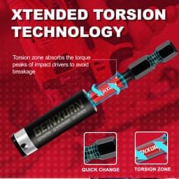 Geinxurn Impact Magnetic Screwdriver Bit , Extension Socket Drill Bit Holder S2 Steel Hex Shank Quick-Change Drill Bit Guide