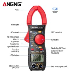 ANENG ST170 Clamp Meter Digital Multimeter Tester 1999 Counts AC/DC Voltage Ammeter Tester Car Amp Hz Capacitance NCV Ohm Test