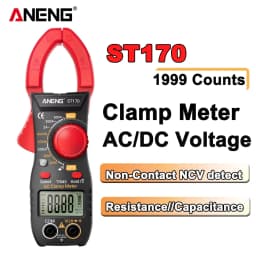 ANENG ST170 Clamp Meter Digital Multimeter Tester 1999 Counts AC/DC Voltage Ammeter Tester Car Amp Hz Capacitance NCV Ohm Test