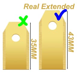 Extended Robot Replacement Blade Stainless Steel 43mm Blade for Robotic Lawn Mower, Double Cutting Effect Increase Efficiency