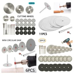 6-32Pcs Mini Circular Saw Blade Set Sanding Grinding Wheel Cutting Disc for Dremel Accessories Metal Cutting Rotary Tools