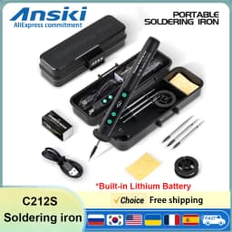 ANSIKI C212S Wireless Soldering Iron Portable 180-450 °C Adjustable Temperature Built-in Battery with 3Tip Soldering Tool Kit