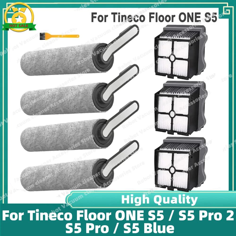 Fit For Tineco Floor ONE S5 / S5 Pro 2 / S5 Pro / S5 Blue, But Not For Tineco S5 Combo and S5 Steam Roller Brush and Filter