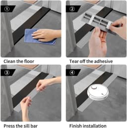 Anti-Slip Threshold Door Step Ramp Kit for Intelligent Robot Vacuum Cleaner Lightweight TPE Ramp for Wheelchairs