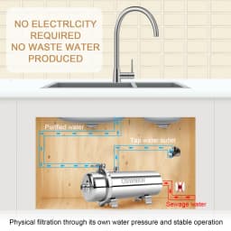 Whole House Water Purifier 0.01um PVDF Pre-Filter 1000L SUS304 Water Filter Can Be Continuously Cleaned for 5 Years