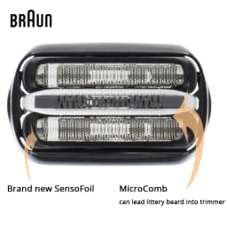 Braun 32B Shaver Head Foil Cutter Cassette Black Men's Electric Shaver Replacement Blade for 3000s 3010s 3040s 3050cc 3070cc