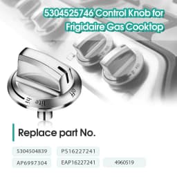 5 Pcs 5304525746 Gas Stove Knob for Frigidaire Gas Stove Knobs 5304504839, 4960519, AP6997304, PS16227241, EAP16227241