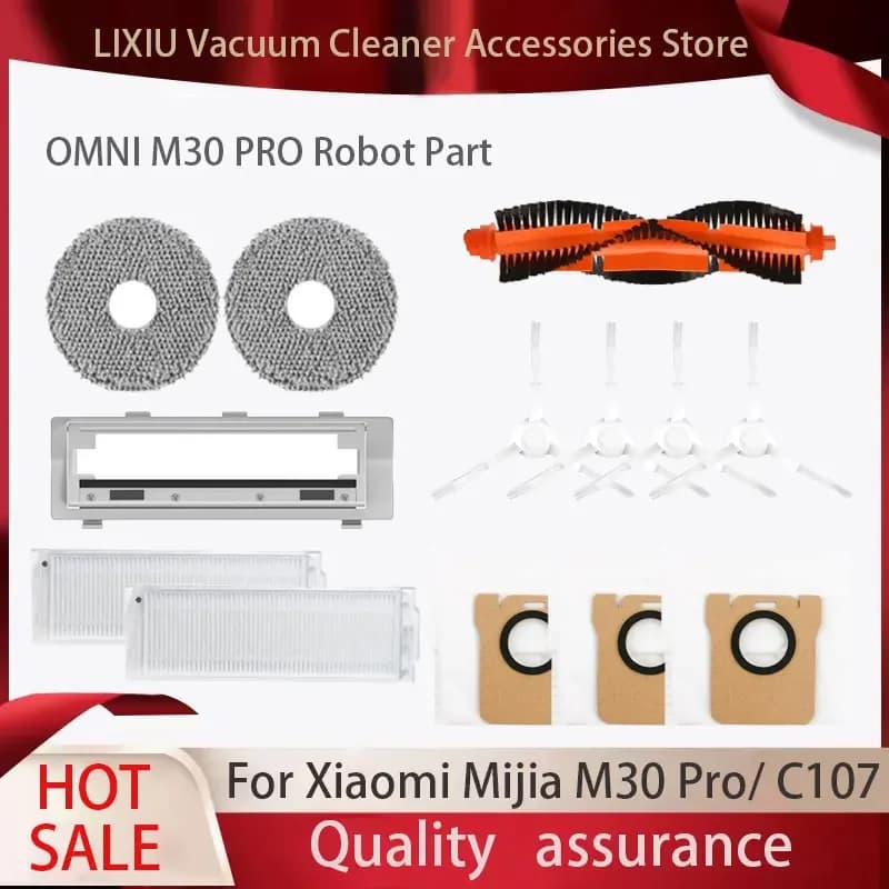 Accessories For Xiaomi Mijia M30 Pro C107 Replacement Roller main Side Brush Hepa Filter Mop Cloth Dust Bag Spare Parts