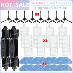 Fit For Rowenta X-plorer Serie 65+,75S RR8577WH,75S+ RG8597W/RR8587WH/RR8585,Tefal RG9177WH/140+ RG9197WH Brush Filter Mop Bag