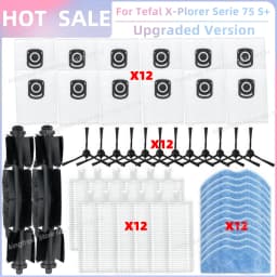 Fit For Rowenta X-plorer Serie 65+,75S RR8577WH,75S+ RG8597W/RR8587WH/RR8585,Tefal RG9177WH/140+ RG9197WH Brush Filter Mop Bag