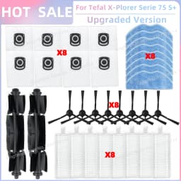 Fit For Rowenta X-plorer Serie 65+,75S RR8577WH,75S+ RG8597W/RR8587WH/RR8585,Tefal RG9177WH/140+ RG9197WH Brush Filter Mop Bag