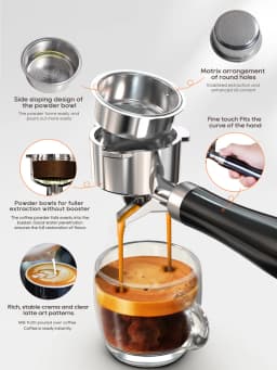 HiBREW 20Bar Semi Automatic Espresso Coffee Machine Temperature Adjustable Cold/Hot Super Slim Coffee Maker Cappuccino H10B