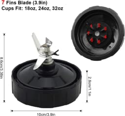 7 Fins Blender Blade for Ninja BN401 BN751 BN801 BL450-30 BL480-30 Auto iQ BL682-30 BL642-30 BL687CO-30 Extractor Blade Assembly