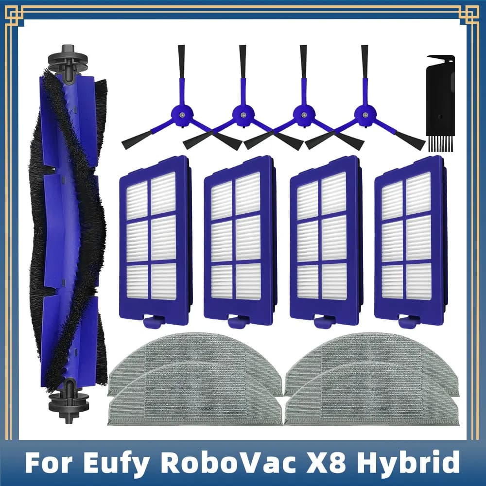 Compatible For Anker Eufy RoboVac X8 Hybrid Robot Vacuum Spare Parts Accessories Main Side Brush Hepa Filter Mop Rag Cloth